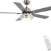 52 in. Indoor Ceiling Fan Light Fixture with Remote and Switch, LED Brushed Nickel Ceiling Fan for Bedroom Living Room Fan Dining Room-1-ErisView