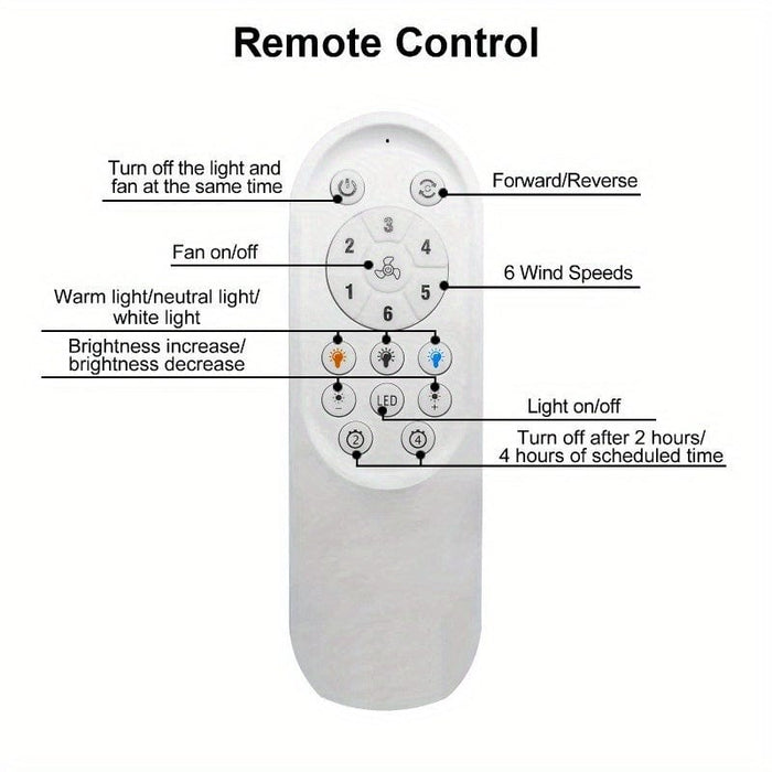 52 in. Indoor Ceiling Fan with LED Light Wood Reversible Blades Remote Control for Living Room Bedroom Dining Room Kitchen-ErisView