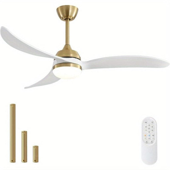 52 in. Indoor Ceiling Fan with LED Light Wood Reversible Blades Remote Control for Living Room Bedroom Dining Room Kitchen-ErisView