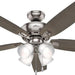 52 in. Indoor Ceiling Fan with LED Light and Pull Chain Control, Brushed Nickel Ceiling Fan, Hugger Ceiling Fans-1-ErisView