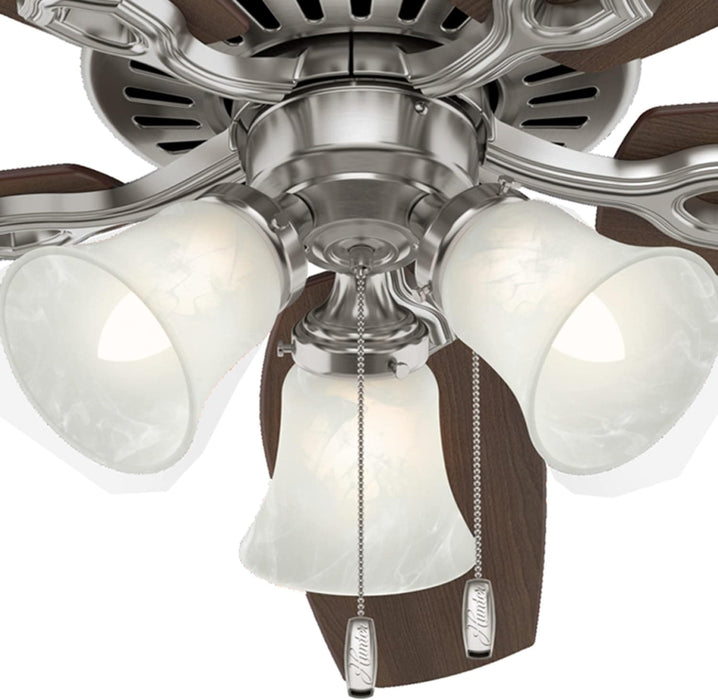 52 in. Indoor Ceiling Fan with Pull Chain Control, Brushed Nickel Ceiling Fan, Hugger Ceiling Fans-6-ErisView