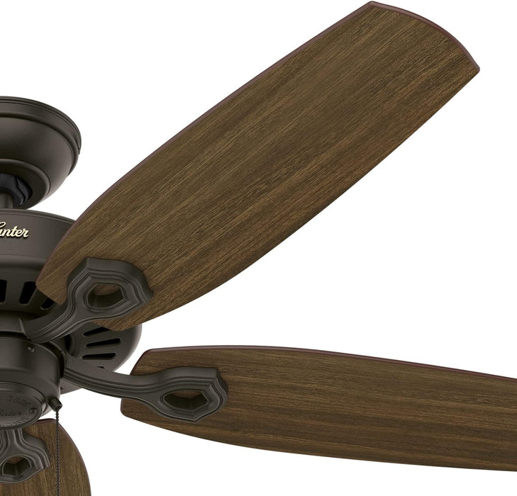 52 in. Indoor Ceiling Fan with Pull Chain Control, Metal Blade Fan, Bronze Ceiling Fan, Hugger Ceiling Fans-10-ErisView