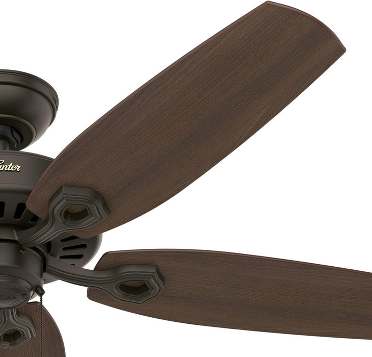 52 in. Indoor Ceiling Fan with Pull Chain Control, Metal Blade Fan, Bronze Ceiling Fan, Hugger Ceiling Fans-11-ErisView