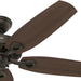 52 in. Indoor Ceiling Fan with Pull Chain Control, Metal Blade Fan, Bronze Ceiling Fan, Hugger Ceiling Fans-11-ErisView