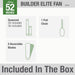 52 in. Indoor Ceiling Fan with Pull Chain Control, Metal Blade Fan, Bronze Ceiling Fan, Hugger Ceiling Fans-4-ErisView