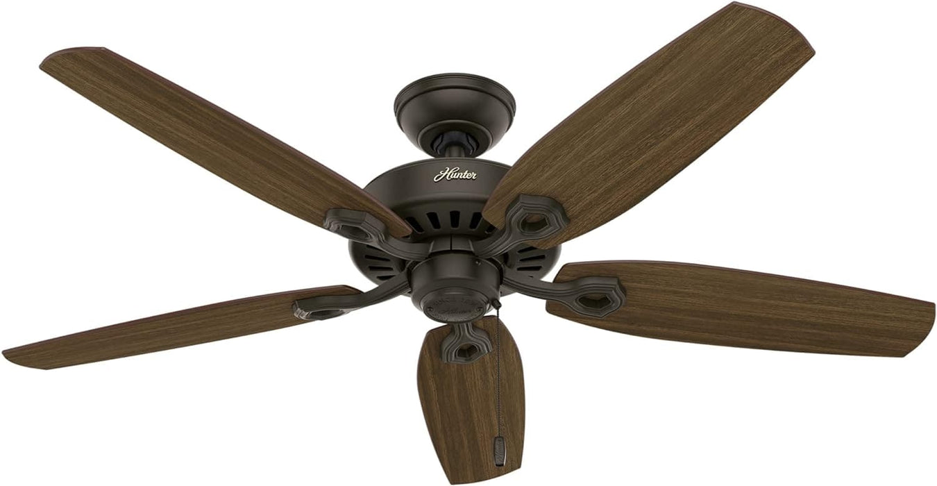 52 in. Indoor Ceiling Fan with Pull Chain Control, Metal Blade Fan, Bronze Ceiling Fan, Hugger Ceiling Fans-1-ErisView