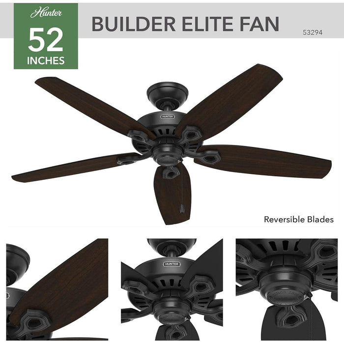 52 in. Indoor Ceiling Fans without Lights, Matte Black Outdoor Fan, Exterior Ceiling Fans-2-ErisView