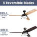 52 in. Indoor Contemporary Ceiling Fan with Light Pull Chain, Modern Fan with Light, Reversible Fan for Summer Winter-3-ErisView