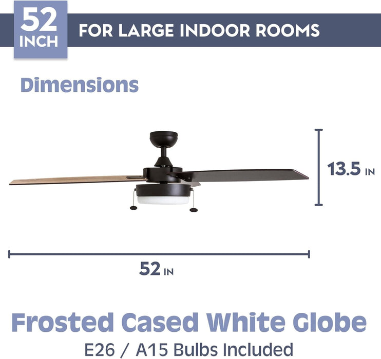 52 in. Indoor Contemporary Ceiling Fan with Light Pull Chain, Modern Fan with Light, Reversible Fan for Summer Winter-5-ErisView