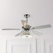 52 in. Indoor Crystal Ceiling Fan with Light and Remote Control, Modern Ceiling Fan Chandelier with Cage for Living Room-Chrome-ErisView