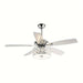 52 in. Indoor Crystal Ceiling Fan with Light and Remote Control, Modern Ceiling Fan Chandelier with Cage for Living Room-ErisView