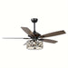 52 in. Indoor Crystal Ceiling Fan with Light and Remote Control, Modern Ceiling Fan Chandelier with Cage for Living Room-ErisView