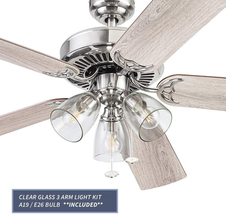 52 in. Indoor Farmhouse Matte Nickel LED Ceiling Fan with Light Pull Chain, Reversible Fan in Winter Summer-3-ErisView