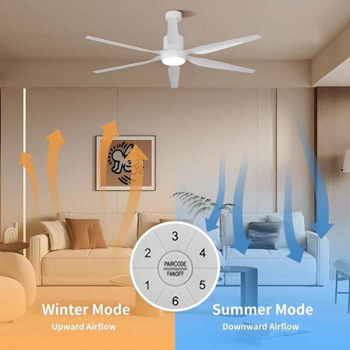 52 in. Indoor Flush Mount Ceiling Fans with Lights, Black Walnut Remote Control Fan, Modern Farmhouse Low Profile Reversible Ceiling Fan Summer Winter-14-ErisView