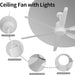 52 in. Indoor Flush Mount Ceiling Fans with Lights, Black Walnut Remote Control Fan, Modern Farmhouse Low Profile Reversible Ceiling Fan Summer Winter-17-ErisView