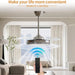 52 in. Indoor Flush Mount Ceiling Fans with Lights, Black Walnut Remote Control Fan, Modern Farmhouse Low Profile Reversible Ceiling Fan Summer Winter-19-ErisView