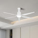 52 in. Indoor Flush Mount Ceiling Fans with Lights, Black Walnut Remote Control Fan, Modern Farmhouse Low Profile Reversible Ceiling Fan Summer Winter-9-ErisView