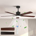 52 in. Indoor Flush Mount Ceiling Fans with Lights, Black Walnut Remote Control Fan, Modern Farmhouse Low Profile Reversible Ceiling Fan Summer Winter-1-ErisView