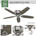 52 in. Indoor LED Ceiling Fan with Pull Chains, Brushed Nickel Ceiling Fan, Traditional Ceiling Fan with Bright Light, Fast Ceiling Fan Summer Winter -2-ErisView