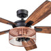 52 in. Indoor LED Industrial Looking Ceiling Fan with Light and Remote Control, Matte Black Reversible Ceiling Fan-14-ErisView