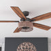 52 in. Indoor LED Industrial Looking Ceiling Fan with Light and Remote Control, Matte Black Reversible Ceiling Fan-16-ErisView