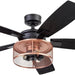 52 in. Indoor LED Industrial Looking Ceiling Fan with Light and Remote Control, Matte Black Reversible Ceiling Fan-21-ErisView