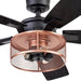 52 in. Indoor LED Industrial Looking Ceiling Fan with Light and Remote Control, Matte Black Reversible Ceiling Fan-22-ErisView