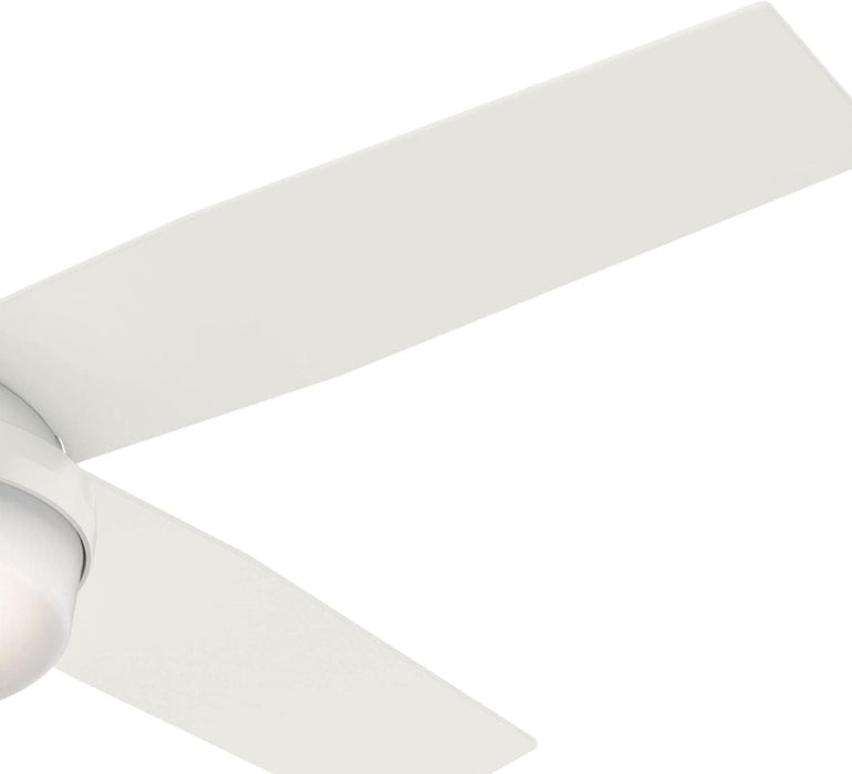 52 in. Indoor Low Profile Ceiling Fan and Light, White Ceiling Fan, Hugger Ceiling Fan with Light-10-ErisView