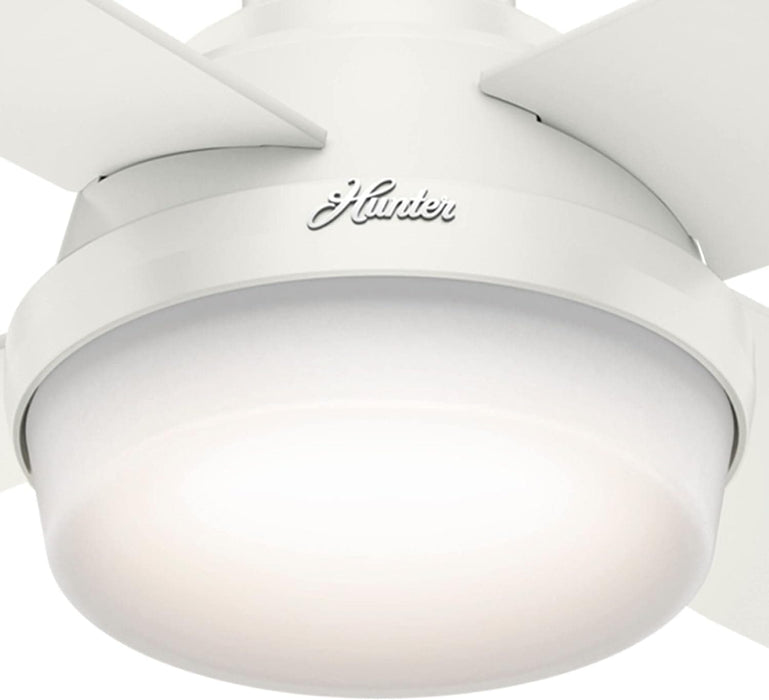 52 in. Indoor Low Profile Ceiling Fan and Light, White Ceiling Fan, Hugger Ceiling Fan with Light-7-ErisView