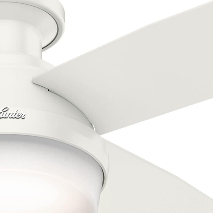 52 in. Indoor Low Profile Ceiling Fan and Light, White Ceiling Fan, Hugger Ceiling Fan with Light-8-ErisView