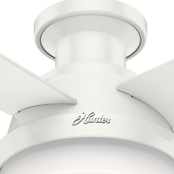 52 in. Indoor Low Profile Ceiling Fan and Light, White Ceiling Fan, Hugger Ceiling Fan with Light-9-ErisView