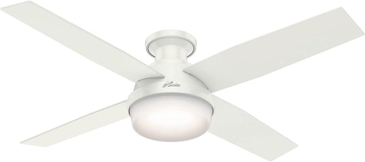 52 in. Indoor Low Profile Ceiling Fan and Light, White Ceiling Fan, Hugger Ceiling Fan with Light-1-ErisView