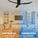 52 in. Indoor Matt Black Ceiling Fan NO Light with Remote Control, 3 Blades Flush Mount Low Profile Ceiling Fan for Dining Room Bedroom Living Room Patio-5-ErisView