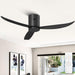 52 in. Indoor Matt Black Ceiling Fan NO Light with Remote Control, 3 Blades Flush Mount Low Profile Ceiling Fan for Dining Room Bedroom Living Room Patio-1-ErisView
