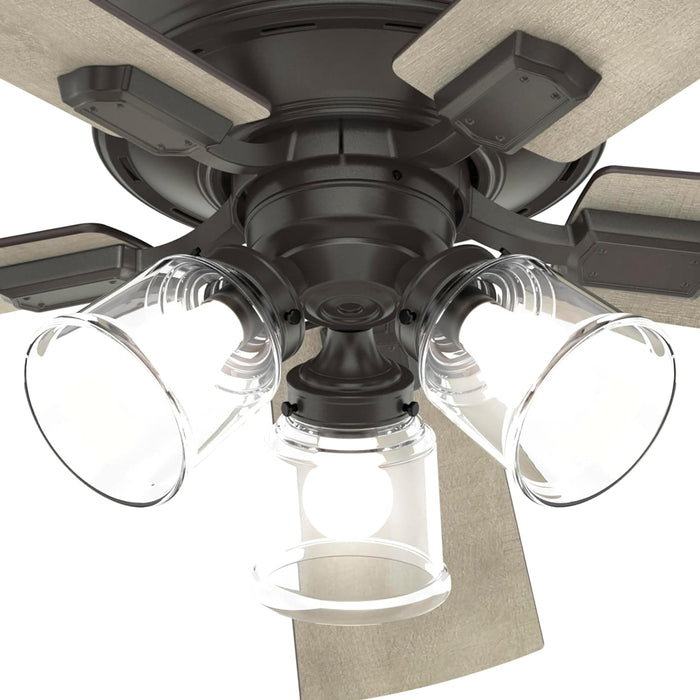 52 in. Indoor Noble Bronze Ceiling Fan with Remote Control, Dimmable Ceiling Fan and Light, Hugger Ceiling Fans-5-ErisView