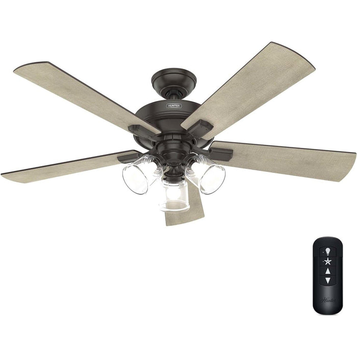 52 in. Indoor Noble Bronze Ceiling Fan with Remote Control, Dimmable Ceiling Fan and Light, Hugger Ceiling Fans-1-ErisView