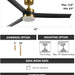 52 in. Indoor Outdoor Black Modern Ceiling Fan and Remote, Reversible Quiet Ceiling Fan for Bedroom, Outdoor Patio Ceiling Fans-15-ErisView