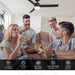 52 in. Indoor Outdoor Black Modern Ceiling Fan and Remote, Reversible Quiet Ceiling Fan for Bedroom, Outdoor Patio Ceiling Fans-2-ErisView