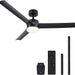 52 in. Indoor Outdoor Black Modern Ceiling Fan and Remote, Reversible Quiet Ceiling Fan for Bedroom, Outdoor Patio Ceiling Fans-1-ErisView