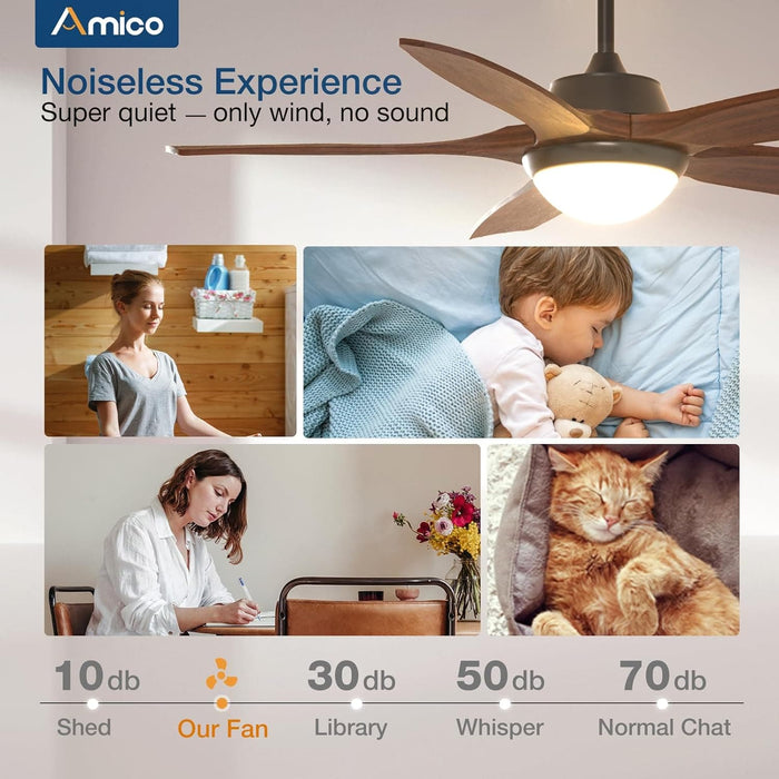 52 in. Indoor Outdoor Ceiling Fan with Remote Control, Reversible Ceiling Fan for Bedroom Dining Room Living Room, Outdoor Fan for Patio-4-ErisView