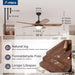 52 in. Indoor Outdoor Ceiling Fan with Remote Control, Reversible Ceiling Fan for Bedroom Dining Room Living Room, Outdoor Fan for Patio-7-ErisView