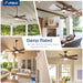 52 in. Indoor Outdoor Ceiling Fan with Remote Control, Reversible Ceiling Fan for Bedroom Dining Room Living Room, Outdoor Fan for Patio-9-ErisView