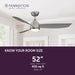 52 in. Indoor Outdoor Ceiling Fans with LED Light Kit, Brushed Nickel Ceiling Fan, Gray Ceiling Fan-13-ErisView