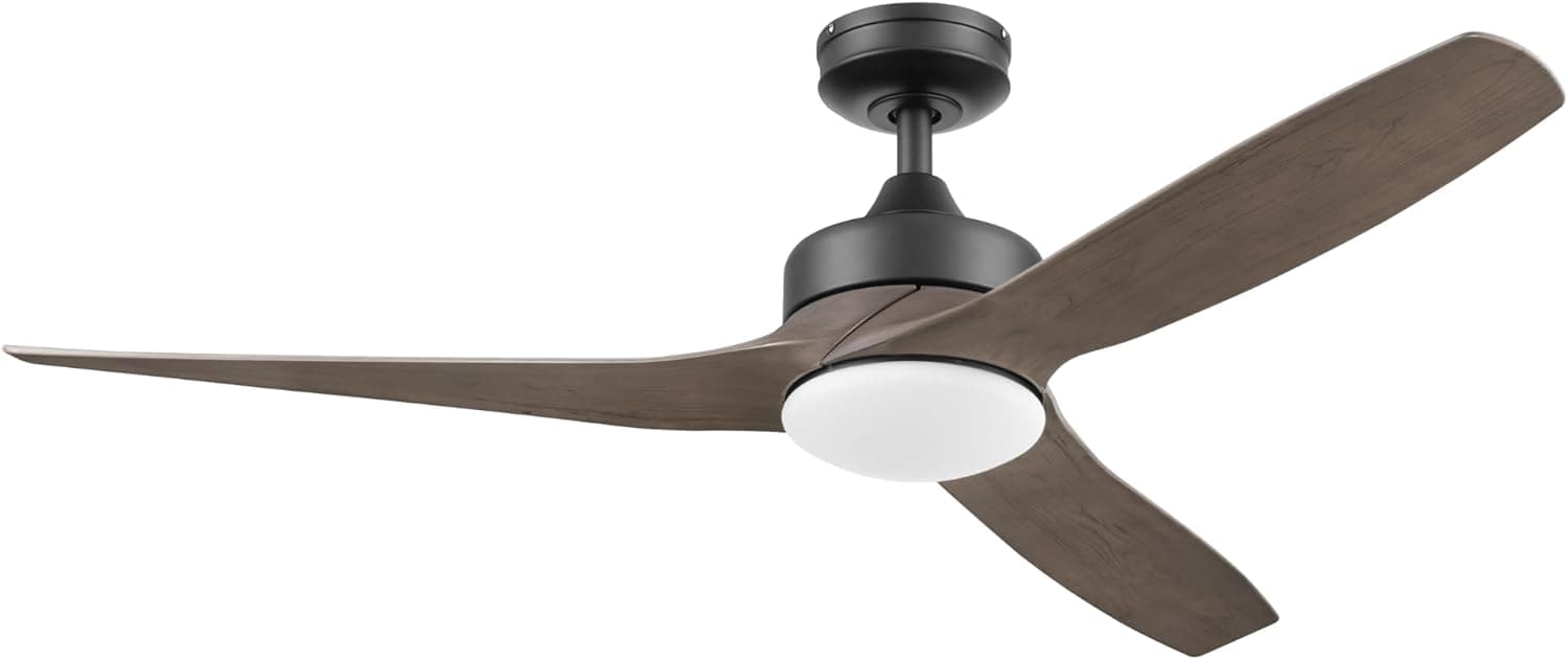 52 in. Indoor Outdoor Ceiling Fans with LED Light Remote, Brown Reversible Black Outdoor Fan, Exterior Fans-1-ErisView
