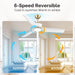 52 in. Indoor Outdoor Ceiling Fans with Light Remote APP Control, 3 Blade Modern White Gold Ceiling Fan for Bedroom Living Room, Outdoor Patio Fans-3-ErisView