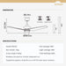 52 in. Indoor Outdoor Ceiling Fans with Light Remote APP Control, 3 Blade Modern White Gold Ceiling Fan for Bedroom Living Room, Outdoor Patio Fans-7-ErisView