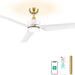 52 in. Indoor Outdoor Ceiling Fans with Light Remote APP Control, 3 Blade Modern White Gold Ceiling Fan for Bedroom Living Room, Outdoor Patio Fans-8-ErisView