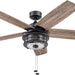 52 in. Indoor Outdoor Farmhouse Ceiling Fan with Light, Pull Chain, Reversible Fan for Summer Winter, Matte Black Outdoor Fan-1-ErisView