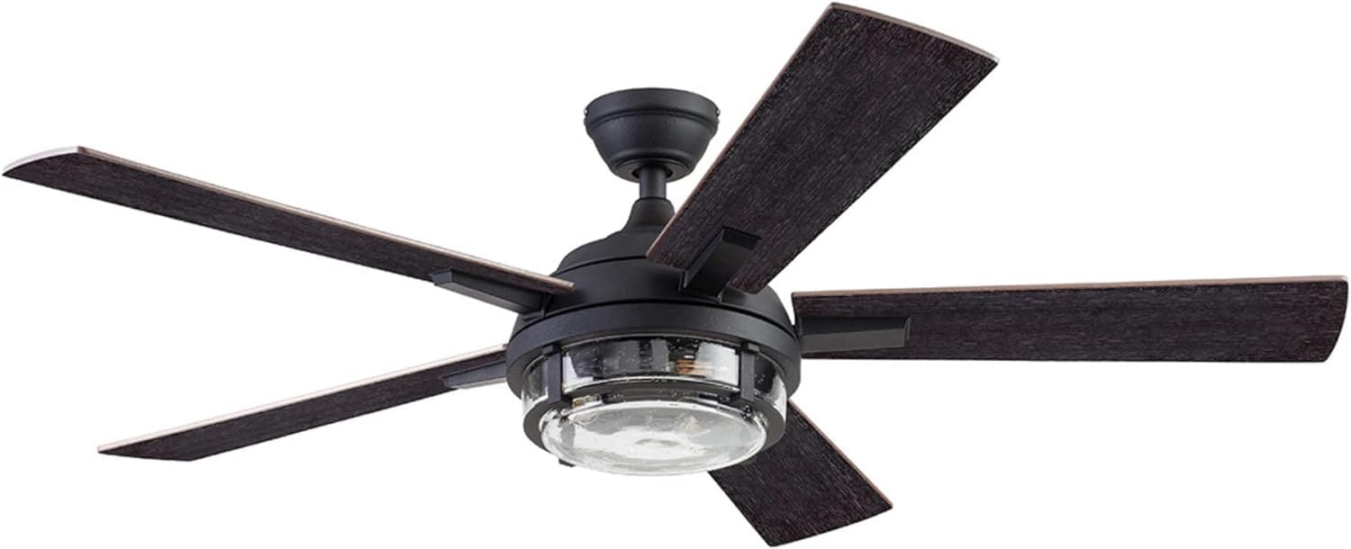 52 in. Indoor Outdoor LED Ceiling Fan with Light, Remote Control, Reversible Fan for Summer Winter, Black Outdoor Fan-12-ErisView