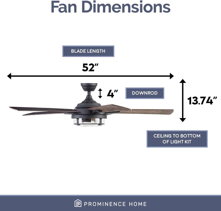 52 in. Indoor Outdoor LED Ceiling Fan with Light, Remote Control, Reversible Fan for Summer Winter, Black Outdoor Fan-7-ErisView
